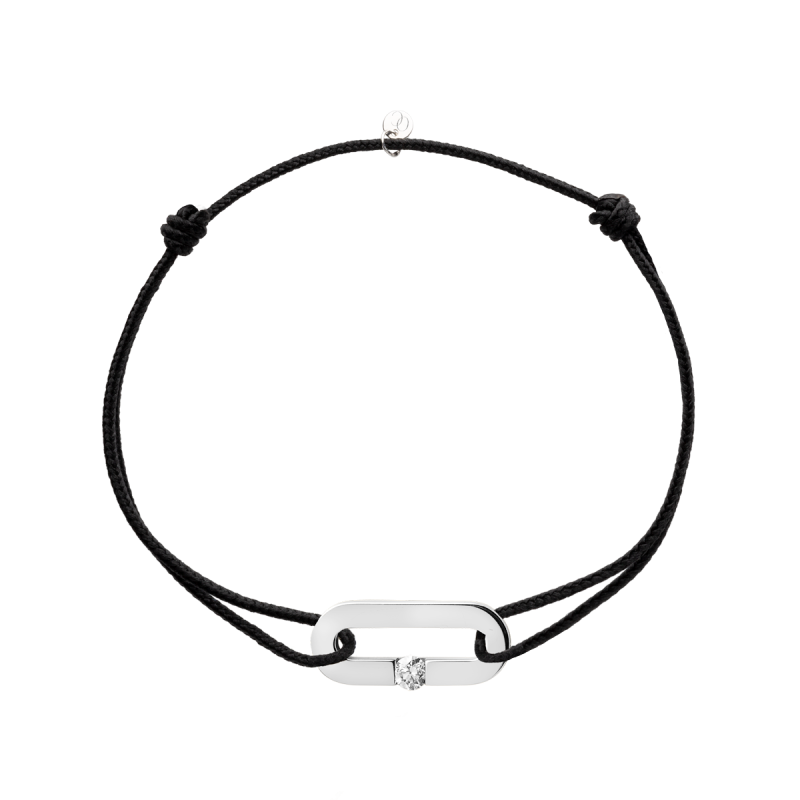 Bracelet cordon Singulière en or blanc et diamant