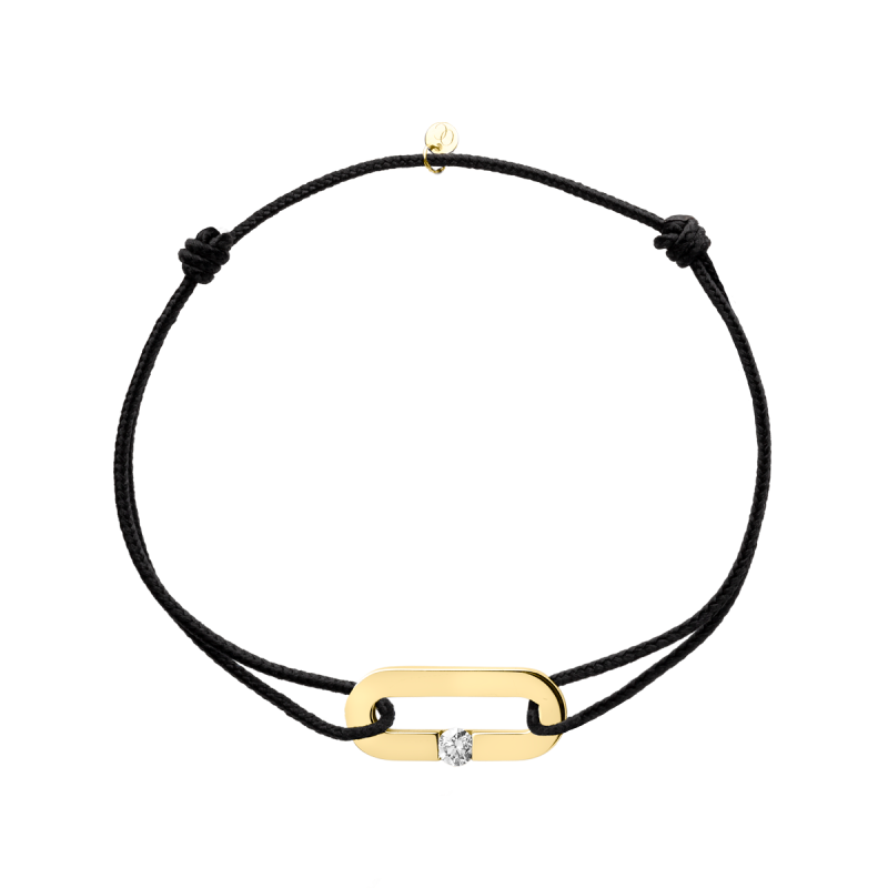 Bracelet cordon Singulière en or jaune et diamant